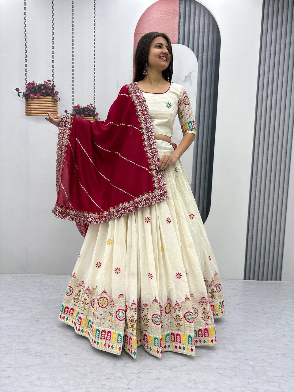 Cotton Embroidered Chaniya Choli – Navratri & Garba Wear