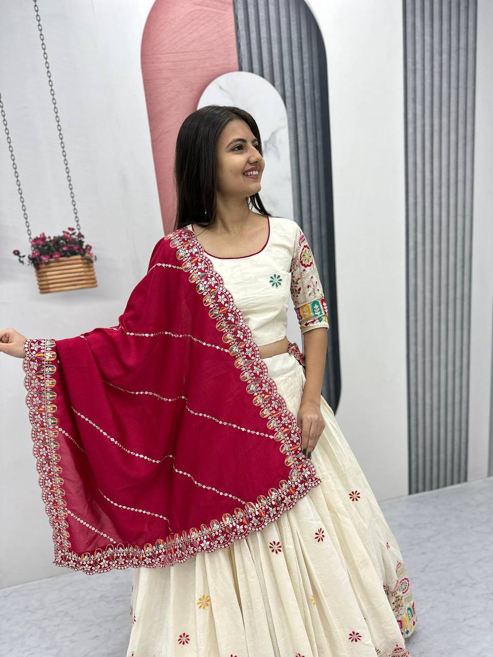 Cotton Embroidered Chaniya Choli – Navratri & Garba Wear